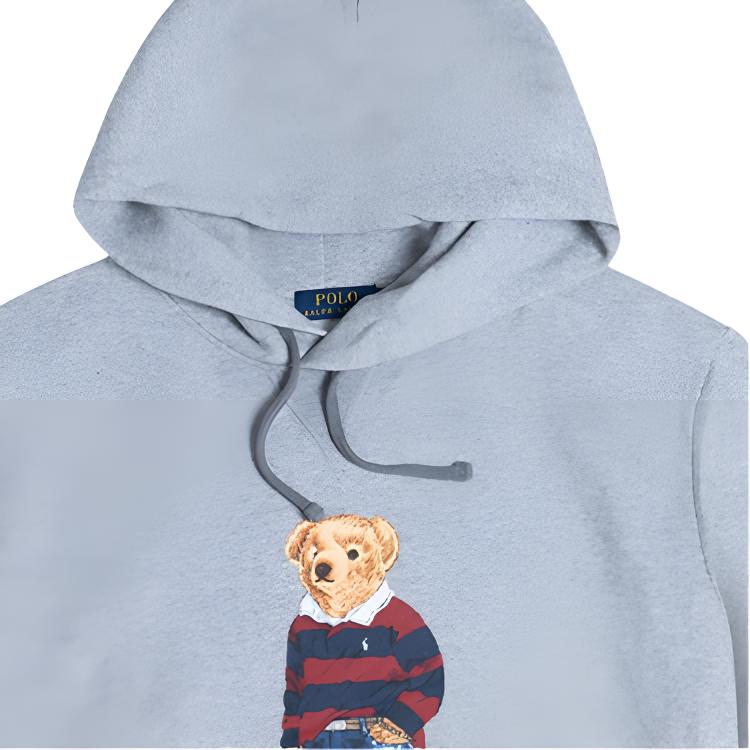 Details for Polo Ralph Lauren FW23 灰色熊标徽标羊羔绒连帽衫 710790597-002