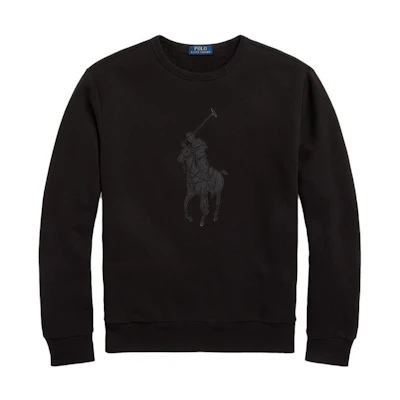 Polo Ralph Lauren FW23 Logo Crewneck Long Sleeve Sweatshirt Black Mens. MNPOKNI16823190-001