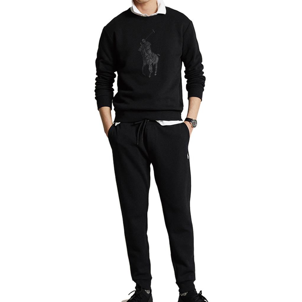 Lookbook Polo Ralph Lauren FW23 男款黑色長袖圓領標誌衛衣 MNPOKNI16823190-001