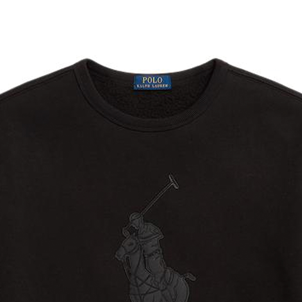 Sizing Polo Ralph Lauren FW23 男款黑色長袖圓領標誌衛衣 MNPOKNI16823190-001