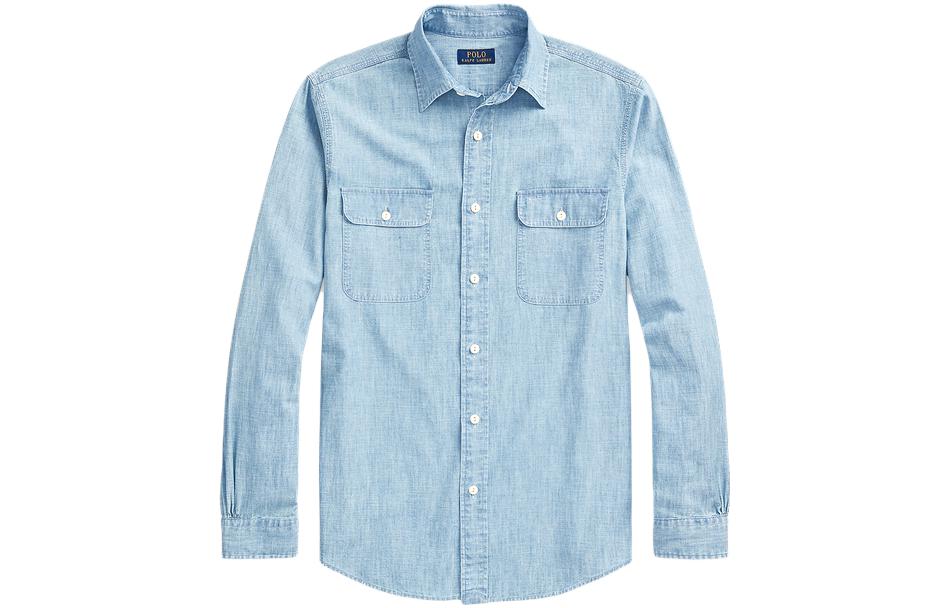 Order Polo Ralph Lauren FW23 男款藍色長袖襯衫帶品牌印花和按鈕設計。 MNPOWOV16823095-999