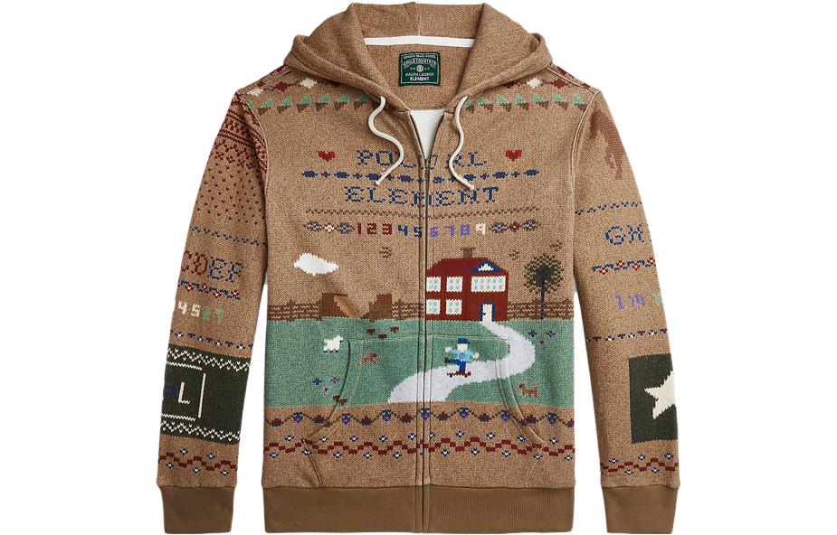 Polo Ralph Lauren FW23 Men’s Colorblock Hoodie Brown Multicolor Print Full Zip. MNPOKNI16823185-200 圖 2