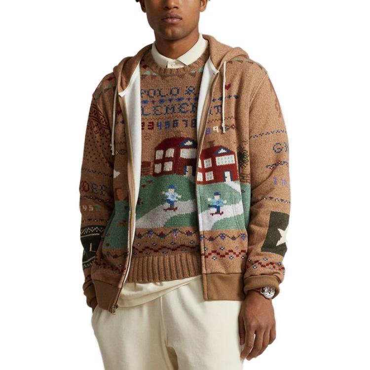 Polo Ralph Lauren FW23 Men’s Colorblock Hoodie Brown Multicolor Print Full Zip. MNPOKNI16823185-200 圖 3