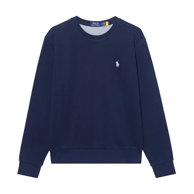 Polo Ralph Lauren FW23 Navy Blue Embroidered Pony Logo Crewneck Fleece Sweatshirt MNPOKNI16821901-410