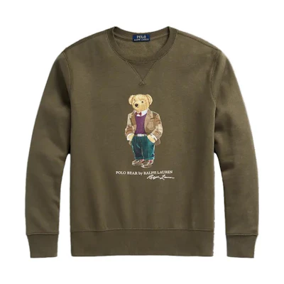 Polo Ralph Lauren FW23 Polo Bear Fleece Sweatshirt Brown Round Neck. MNPOKNI16823-232
