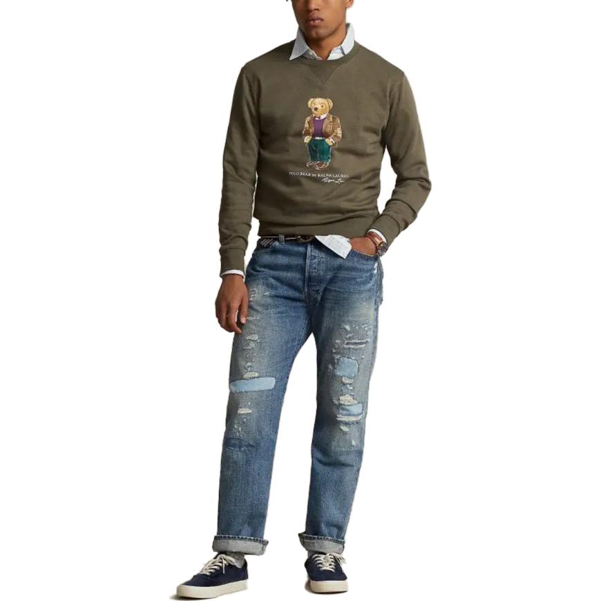 Polo Ralph Lauren FW23 Polo Bear Fleece Sweatshirt Brown  Round Neck. MNPOKNI16823-232 圖 3