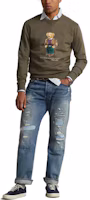 Lookbook Polo Ralph Lauren FW23 Polo Bear Fleece Sweatshirt Brown Round Neck. MNPOKNI16823-232