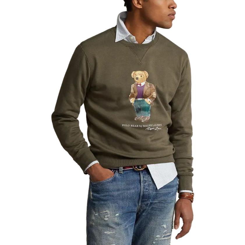 Polo Ralph Lauren FW23 Polo Bear Fleece Sweatshirt Brown  Round Neck. MNPOKNI16823-232 圖 4