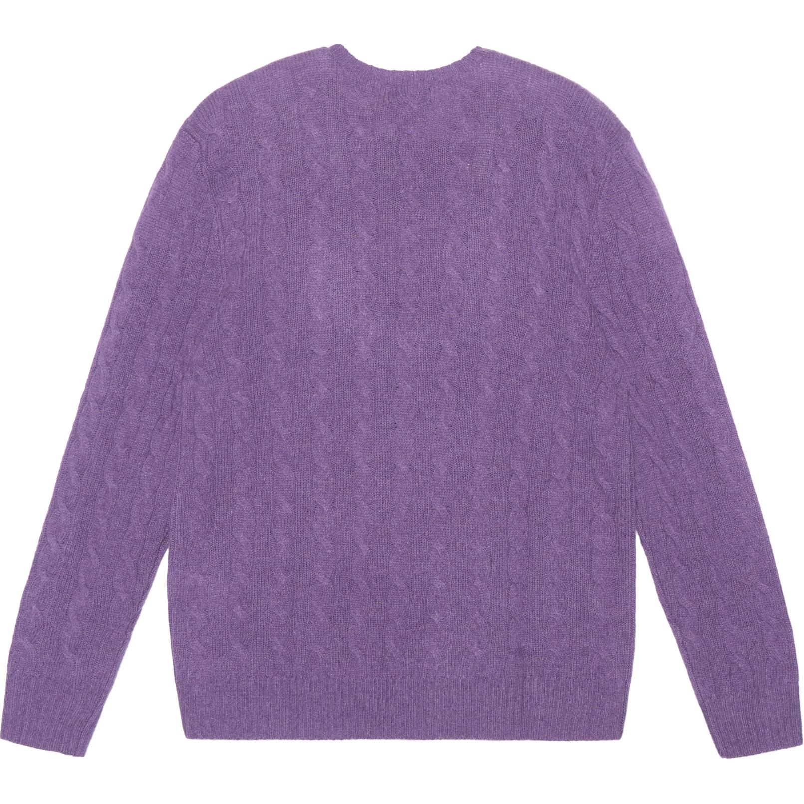 Polo Ralph Lauren FW23 Purple Cable Knit Sweater with Embroidered Logo - . MNPOSWE16821678-500 圖 3