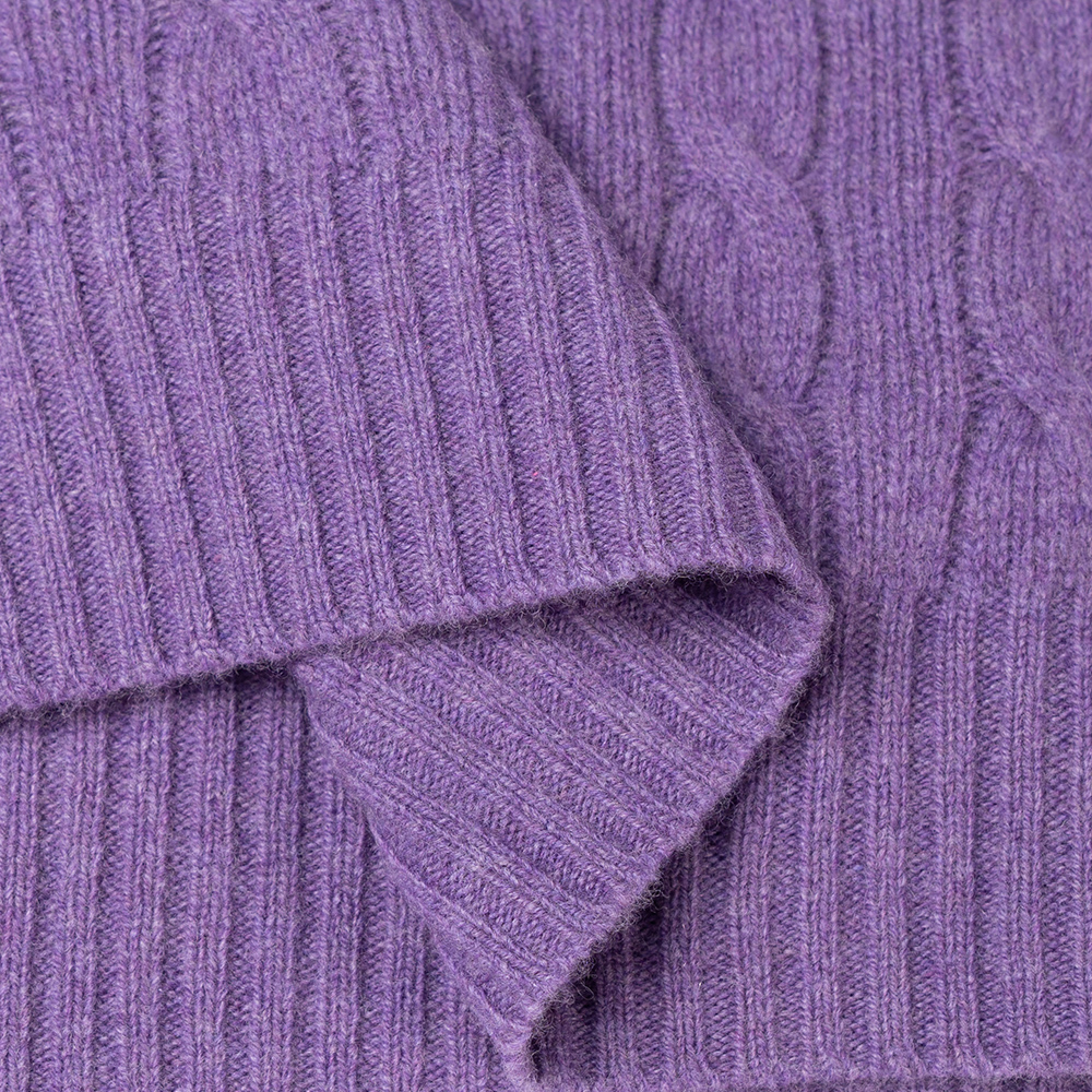 Polo Ralph Lauren FW23 Purple Cable Knit Sweater with Embroidered Logo - . MNPOSWE16821678-500 圖 7