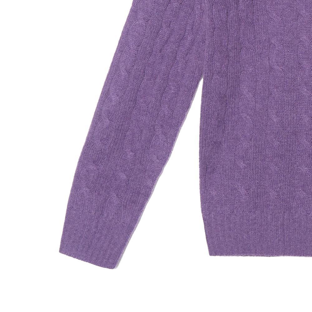 Polo Ralph Lauren FW23 Purple Cable Knit Sweater with Embroidered Logo - . MNPOSWE16821678-500 圖 8