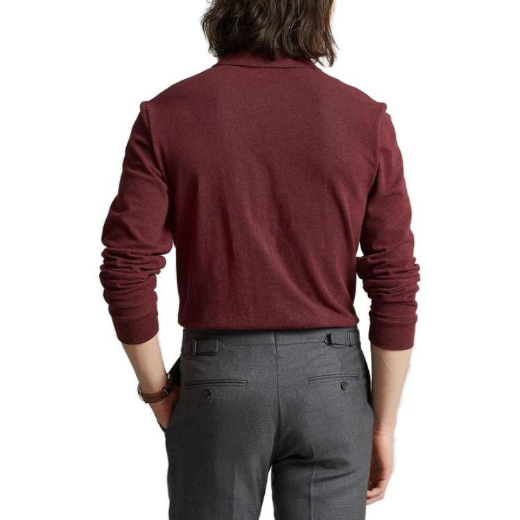 Polo Ralph Lauren FW23 Red Embroidered Logo Unisex Long Sleeve Polo Shirt. MNPOKNI16822560-600 圖 4