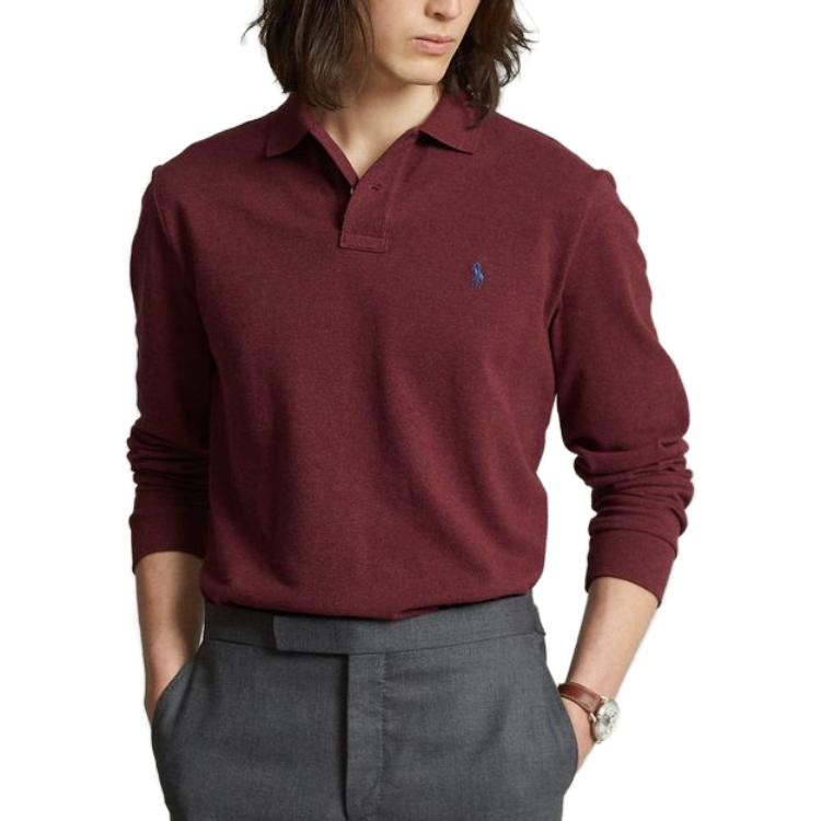 Polo Ralph Lauren FW23 Red Embroidered Logo Unisex Long Sleeve Polo Shirt. MNPOKNI16822560-600 圖 5