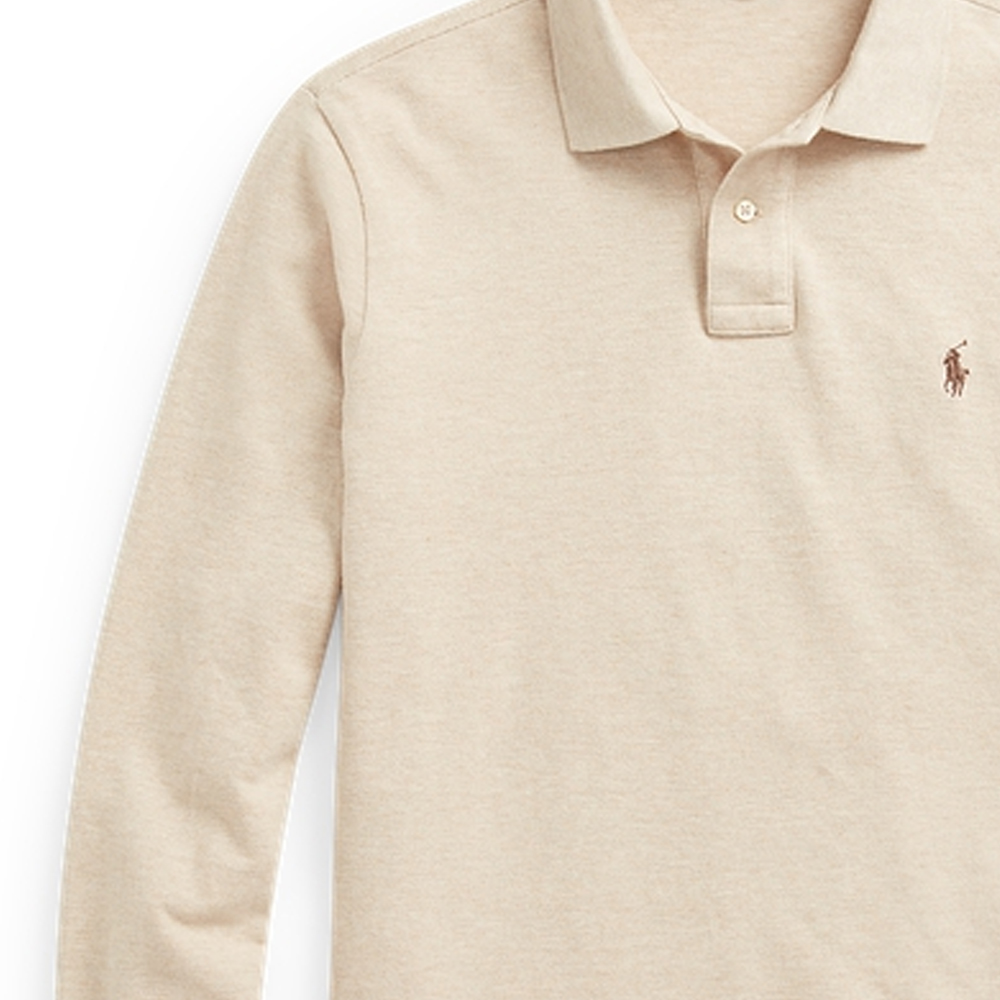 Sizing Polo Ralph Lauren FW23 修身刺繡馬標長袖POLO衫 男女同款 米色 MNPOKNI16822278-020