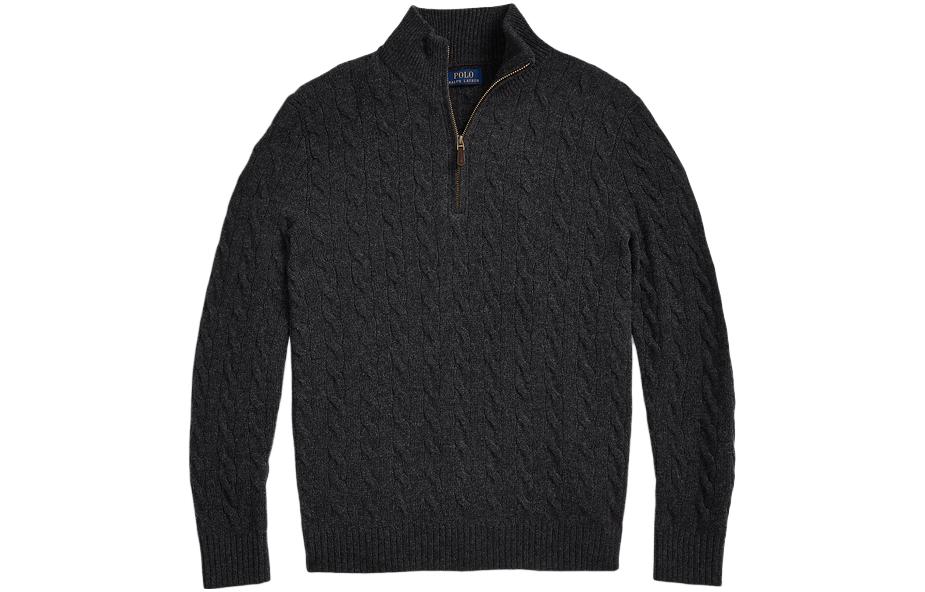 Polo Ralph Lauren FW23 Solid Cable Knit Casual Long Sleeve Sweater Grey Men’s MNPOSWE16821084-020