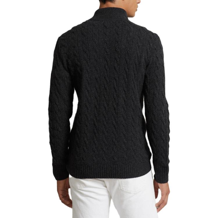 Polo Ralph Lauren FW23 Solid Cable Knit Casual Long Sleeve Sweater Grey Men’s MNPOSWE16821084-020 圖 4