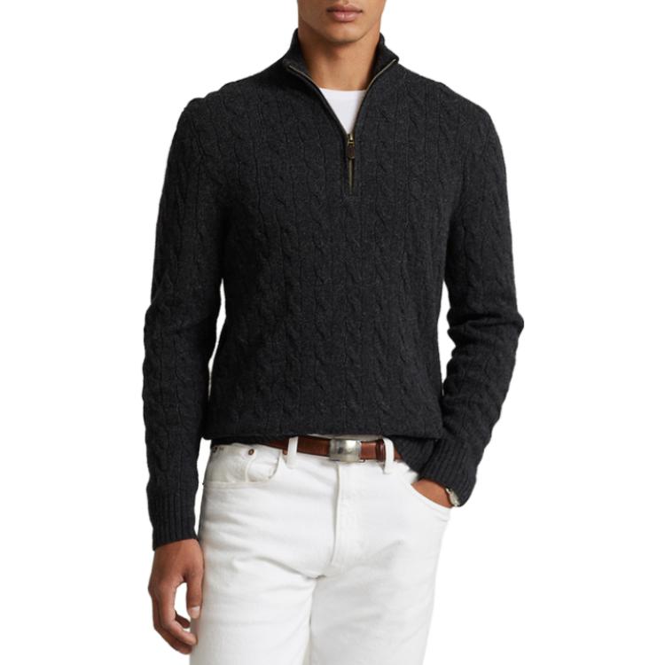 Polo Ralph Lauren FW23 Solid Cable Knit Casual Long Sleeve Sweater Grey Men’s MNPOSWE16821084-020 圖 5