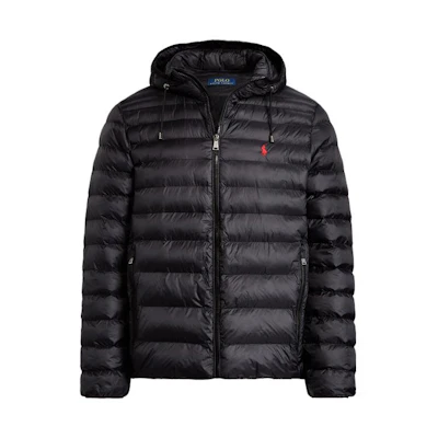 Polo Ralph Lauren FW23 Solid Logo Embroidered Hooded Cotton Jacket Black Men. MNPOOTW16021128-001