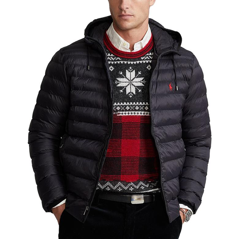 Lookbook Polo Ralph Lauren FW23 刺繡標誌純棉連帽外套 黑色 男款 MNPOOTW16021128-001