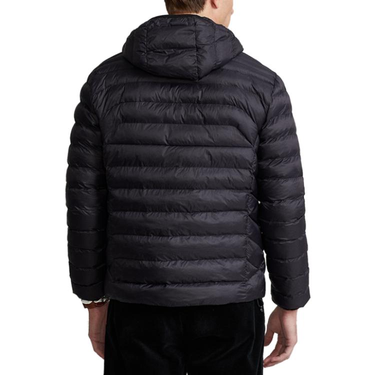 Shop Polo Ralph Lauren FW23 刺繡標誌純棉連帽外套 黑色 男款 MNPOOTW16021128-001