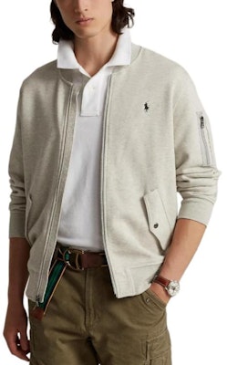 Polo Ralph Lauren FW23 刺繡Logo拉鍊棒球外套 男士 淺灰色 710881521-005 Lookbook Polo Ralph Lauren FW23 刺繡Logo拉鍊棒球外套 男士 淺灰色 710881521-005