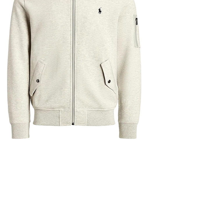 Sizing Polo Ralph Lauren FW23 刺繡Logo拉鍊棒球外套 男士 淺灰色 710881521-005