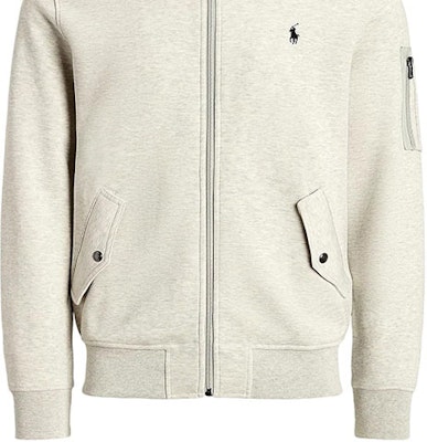 Polo Ralph Lauren FW23 刺繡Logo拉鍊棒球外套 男士 淺灰色 710881521-005 Sizing Polo Ralph Lauren FW23 刺繡Logo拉鍊棒球外套 男士 淺灰色 710881521-005