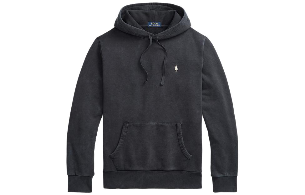 Polo Ralph Lauren FW23 Solid Logo Hoodie  Black Long Sleeve Casual Sweatshirt. MNPOKNI16823135-001