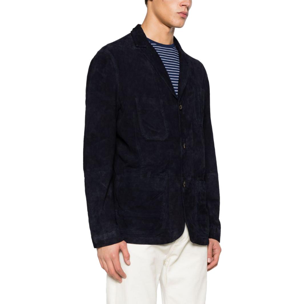 Purchase Polo Ralph Lauren FW23 深藍色單排扣西裝外套長袖。 710907617-002