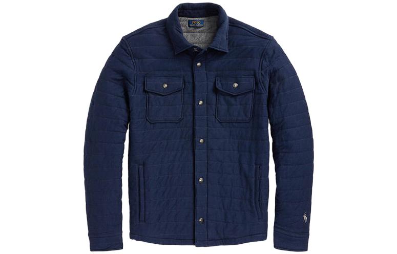 Polo Ralph Lauren FW23 Solid Single-Breasted Long-Sleeve Jacket Navy Blue . 710880324-001