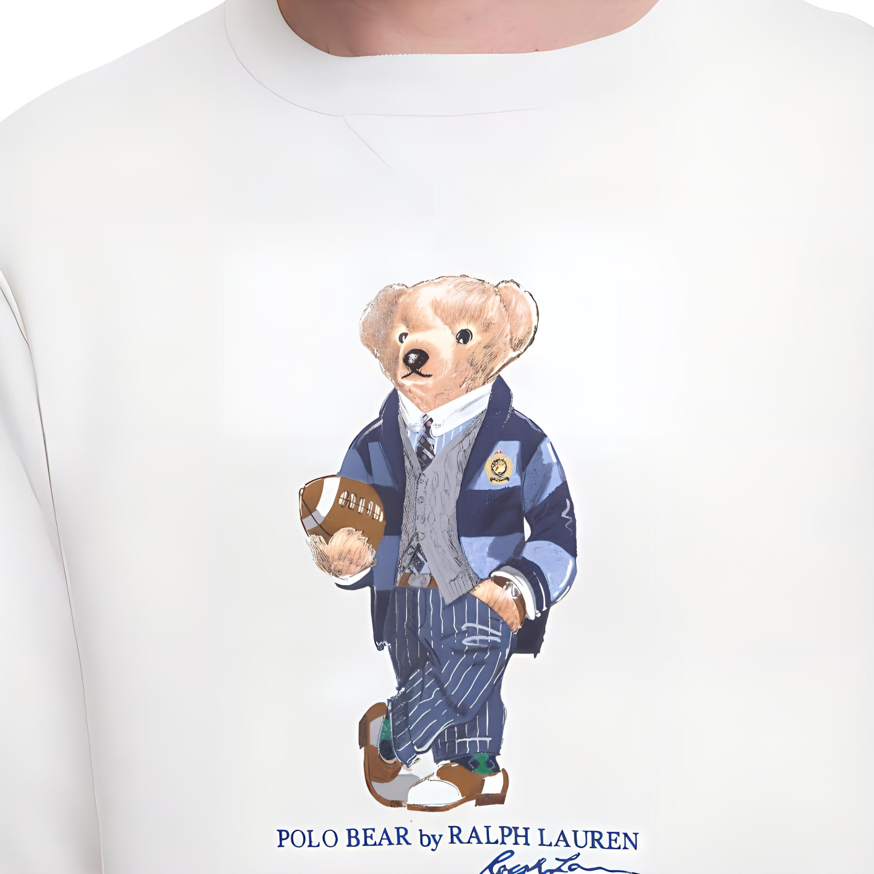 Polo Ralph Lauren FW23 White Rugby Bear Crewneck Fleece Sweatshirt MNPOKNI16820336-100 圖 5