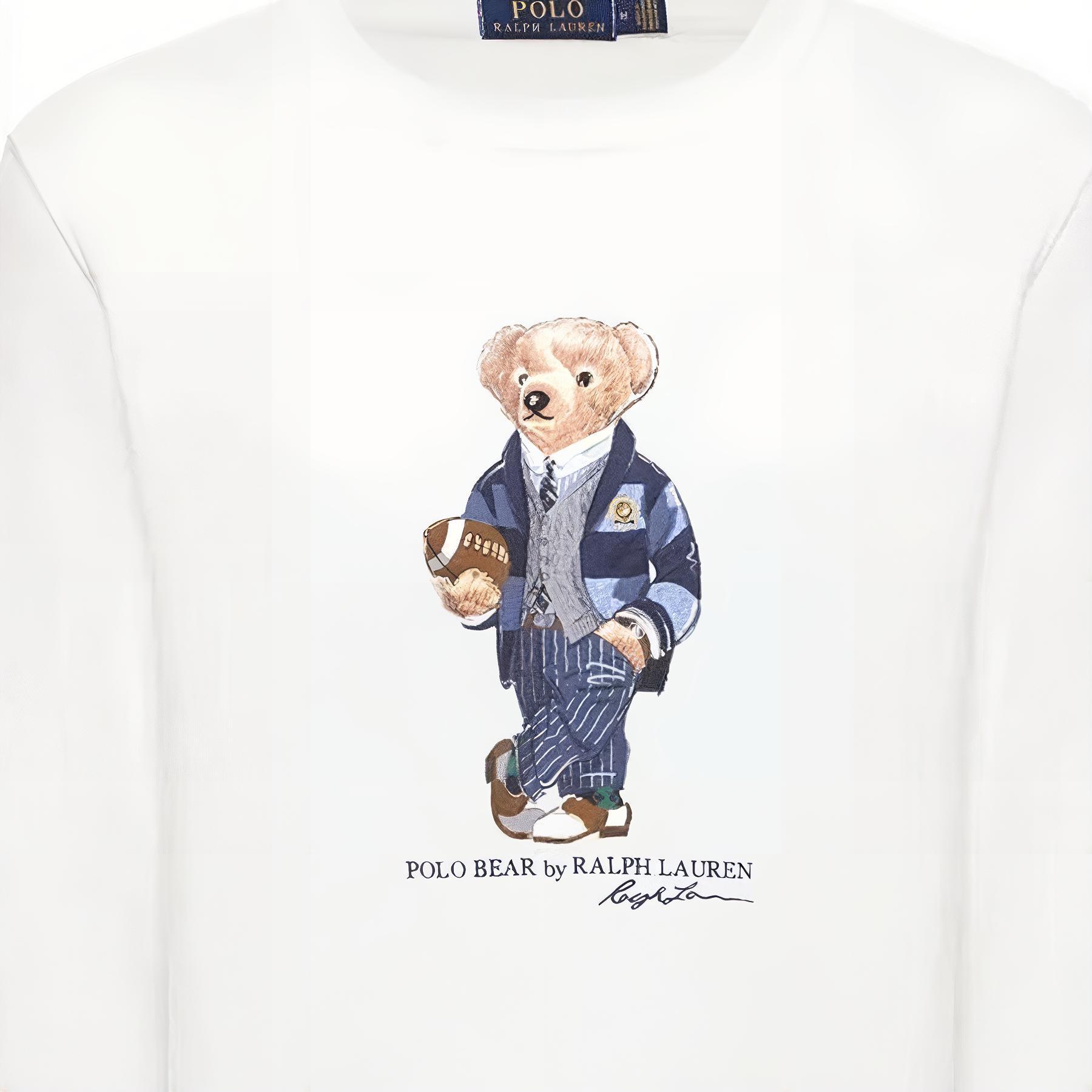 Polo Ralph Lauren FW23 White Rugby Bear Crewneck Fleece Sweatshirt MNPOKNI16820336-100 圖 6
