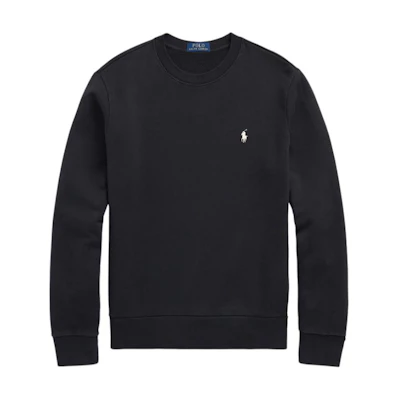 Polo Ralph Lauren FW24 Black Crewneck Sweatshirt with Embroidered Pony Logo MNPOKNI16823979-001