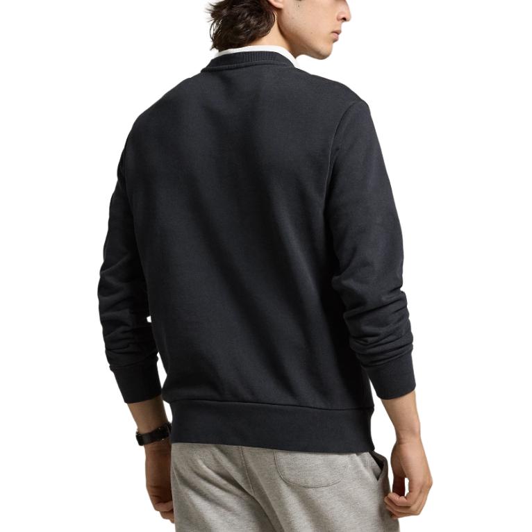 Purchase ポロ ラルフローレン FW24 ブラック クルーネックスウェットシャツ 刺繍ポニーロゴ MNPOKNI16823979-001