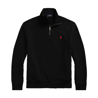 Polo Ralph Lauren FW24 Black Solid Long-Sleeve Mock Neck Sweatshirt 710962519001