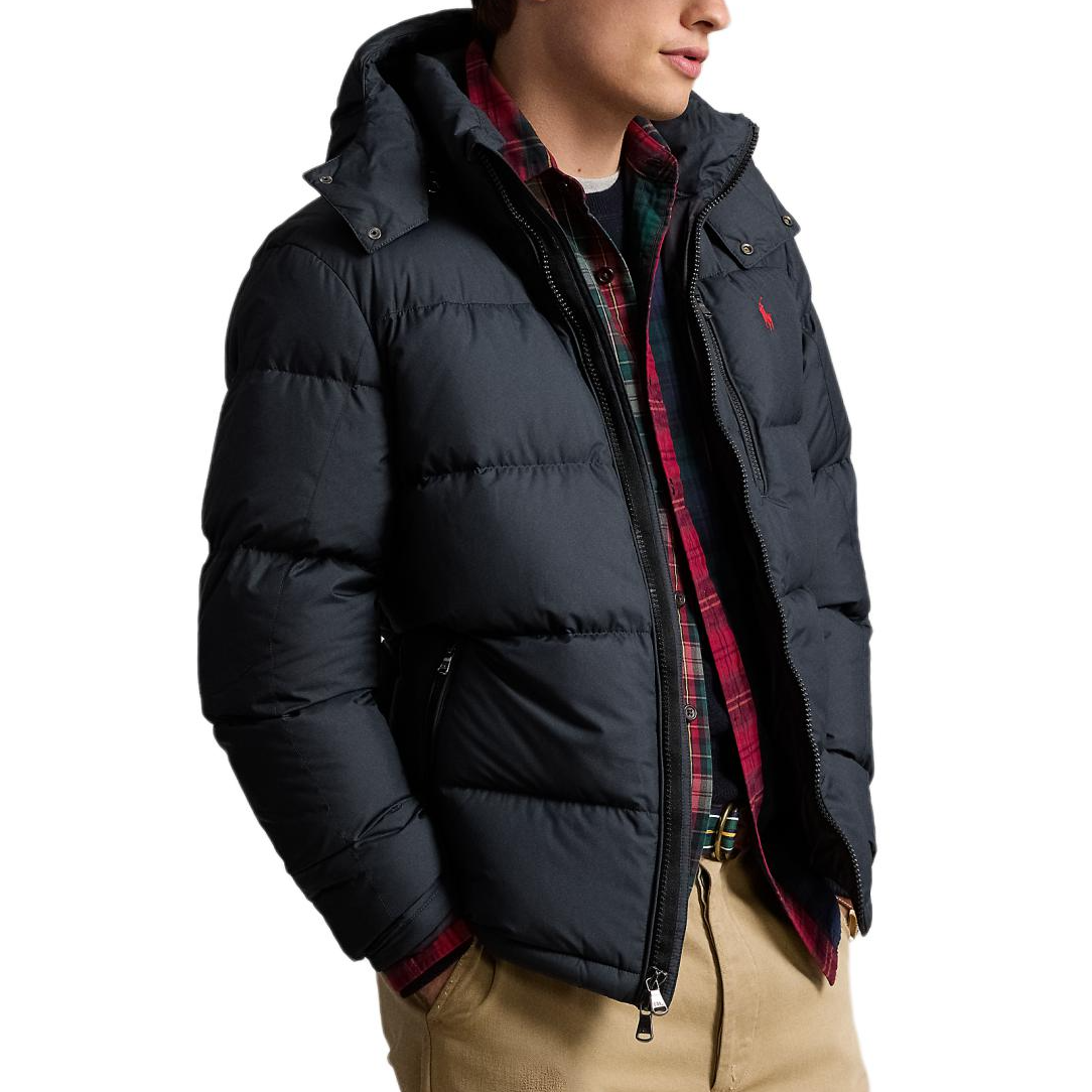 Purchase Polo Ralph Lauren FW24 黑色拉鍊連帽羽絨外套 710940244-001