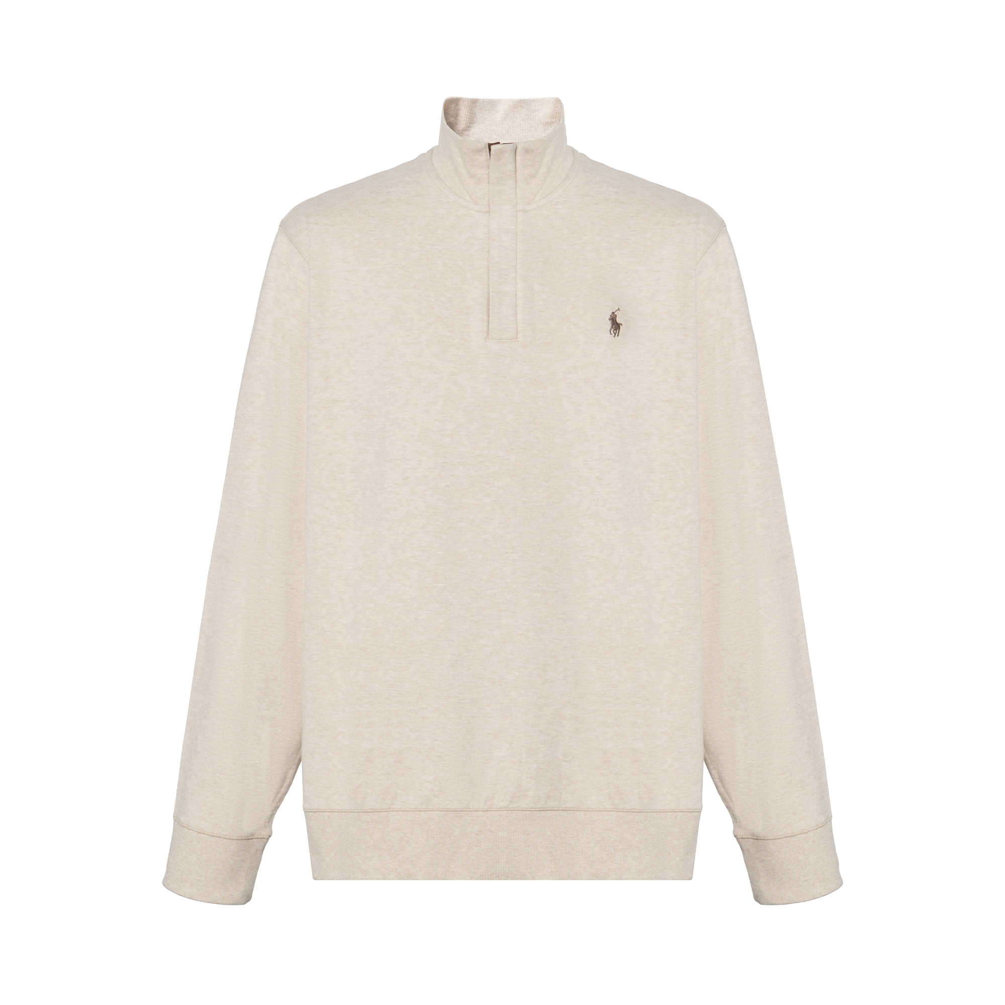 Order Polo Ralph Lauren FW24 Brown Half-Zip Sweatshirt Logo Bordir. 710890534-032