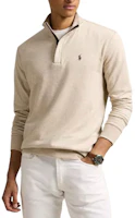 Shop Polo Ralph Lauren FW24 Brown Logo Embroidered Half-Zip Pullover Sweatshirt. 710890534-032