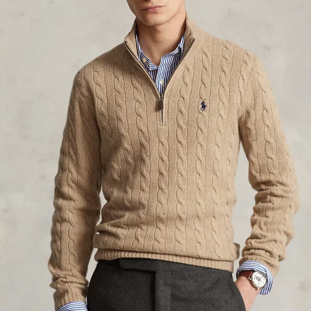 Polo Ralph Lauren FW24  Cable Knit Sweater Camel Fashion & Comfort. MNPOSWE16821713 圖 3