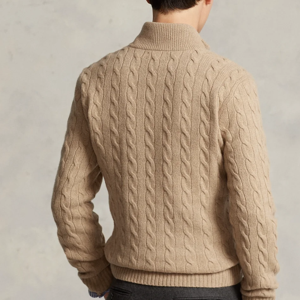 Polo Ralph Lauren FW24  Cable Knit Sweater Camel Fashion & Comfort. MNPOSWE16821713 圖 4