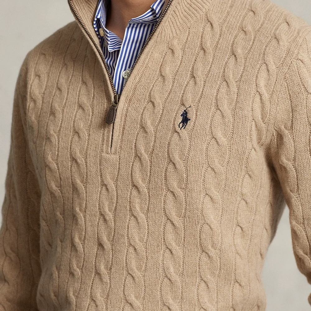 Polo Ralph Lauren FW24  Cable Knit Sweater Camel Fashion & Comfort. MNPOSWE16821713 圖 5