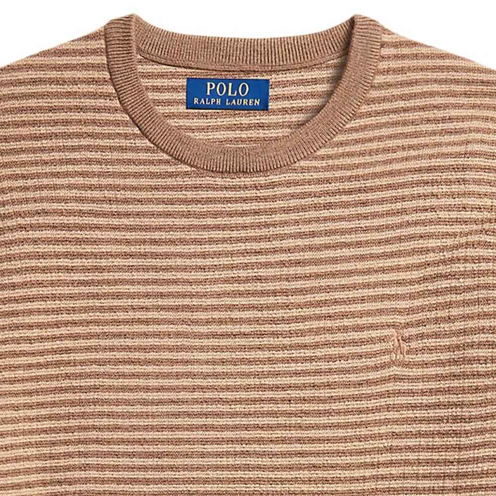 Polo Ralph Lauren FW24  Camel Striped Slim Fit Crewneck Sweater MNPOSWE16822012-260 圖 5