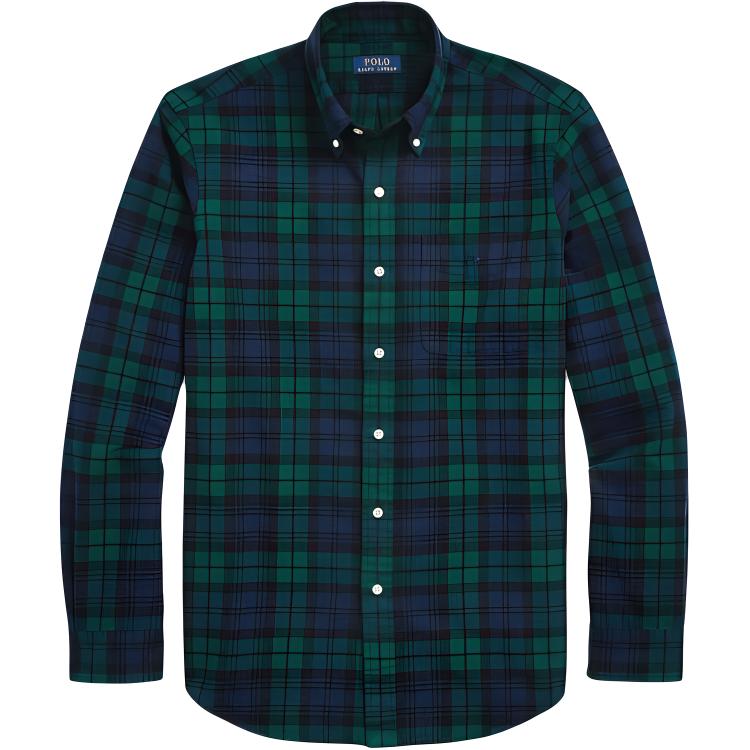 Polo Ralph Lauren FW24  Classic Multi-Color Plaid Oxford Shirt Deep Blue/Green MNPOWOV16823881-999