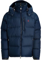 Polo Ralph Lauren FW24 Embroidered Zipped Hooded Down Jacket Navy Blue. 710940237-002 Polo Ralph Lauren FW24 Embroidered Zipped Hooded Down Jacket Navy Blue. 710940237-002