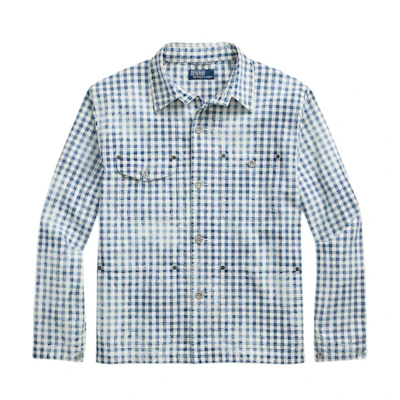 Polo Ralph Lauren FW24 Indigo Plaid Long Sleeve Button-Up Shirt. MNPOWOV16823644-999
