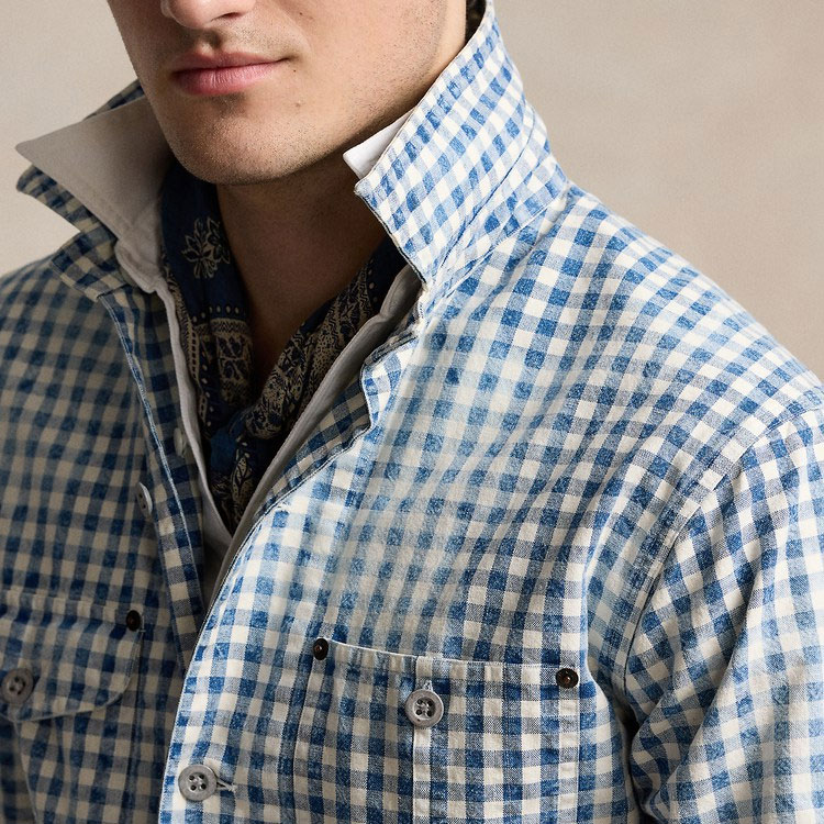 Polo Ralph Lauren FW24  Indigo Plaid Long Sleeve Button-Up Shirt. MNPOWOV16823644-999 圖 8