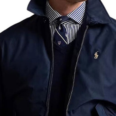 Chaqueta con cremallera Polo Ralph Lauren FW24 logo bordado azul marino sólido. 710938512-001 Details for Chaqueta con cremallera Polo Ralph Lauren FW24 logo bordado azul marino sólido. 710938512-001