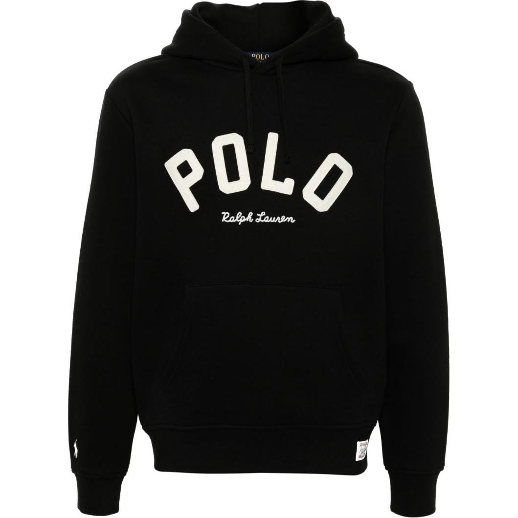 Polo Ralph Lauren FW24  Slim Fit Hoodie with Logo Graphic Print - Black 710952040-002