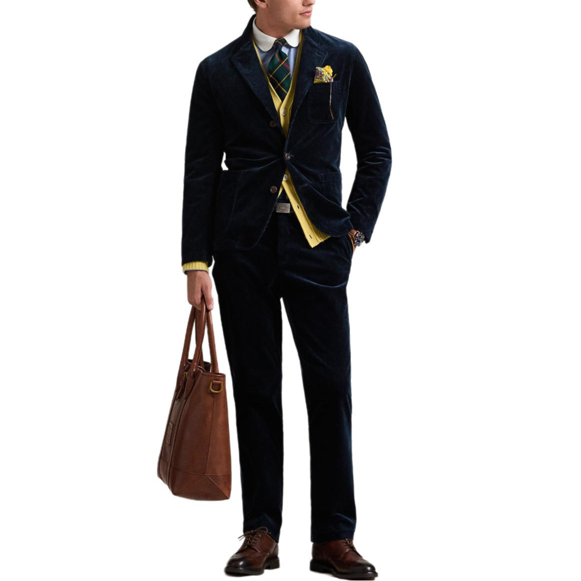 Lookbook Polo Ralph Lauren FW24 彈力燈芯絨西裝外套 深海軍藍 MNPOSPC27620654-410