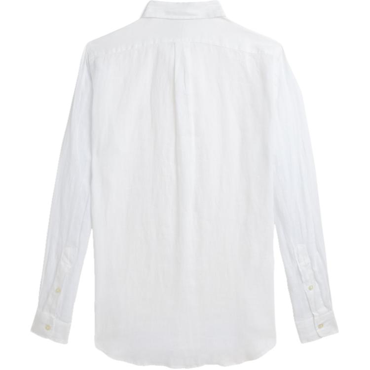 Polo Ralph Lauren FW24  White Linen Shirt with Logo Embroidery & Print. MNPOWOV16824146-100 圖 3